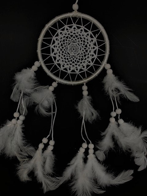 13cm Crochet Dreamcatcher White