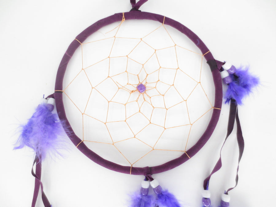 16cm Round Dreamcatcher Purple (5 pieces)