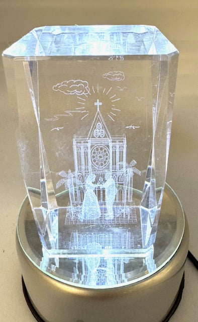 3D Crystal Laser Engraving Block – Church