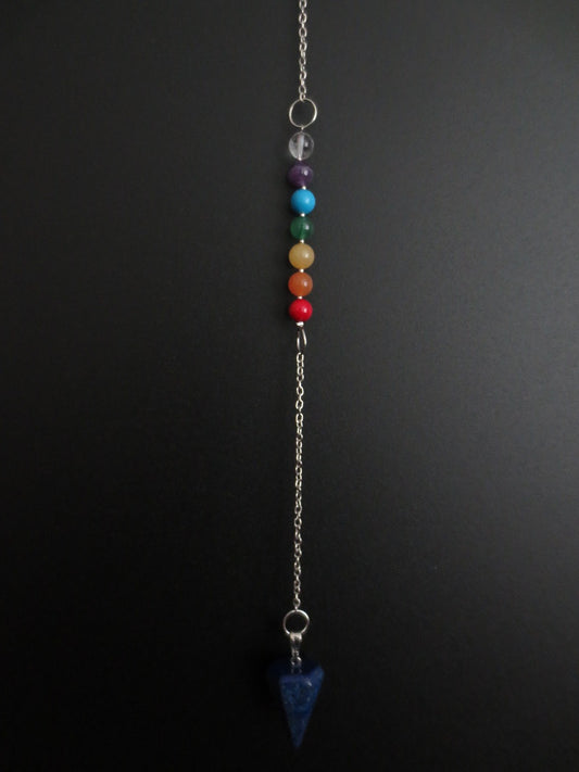 Sodalite 7 Chakra Gemstone Pendulum