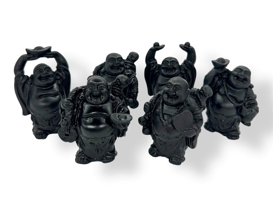 8cm Buddha set Standing - Black (6pcs)