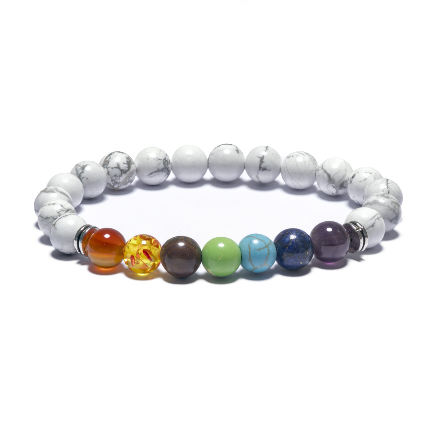 8mm 7 Chakra Armband zonder Doos - Witte Howliet