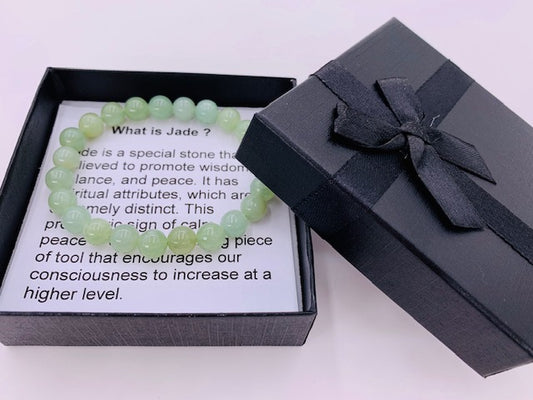 8mm Jade Gemstone Bracelet – Gift Box Included