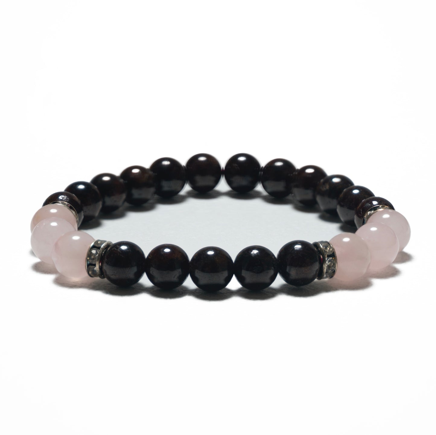 8mm Armband zonder Cadeaudoos - Granaat en Diamant