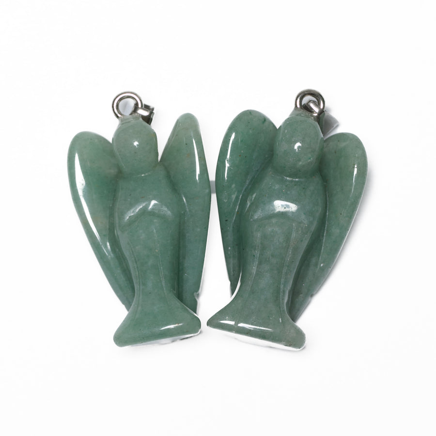 Aventurine Gemstone Angel Pendant (2 pieces)