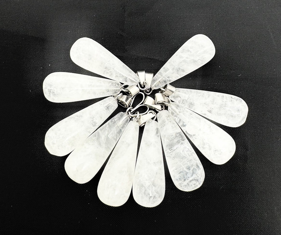 Bergkristal Druppelhanger (10 stuks)