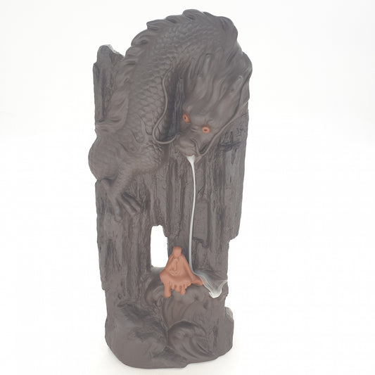 Backflow Incense Burner Chinese Dragon with Human (0702-1)