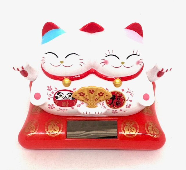 Twins Solor Powered Lucky Cats