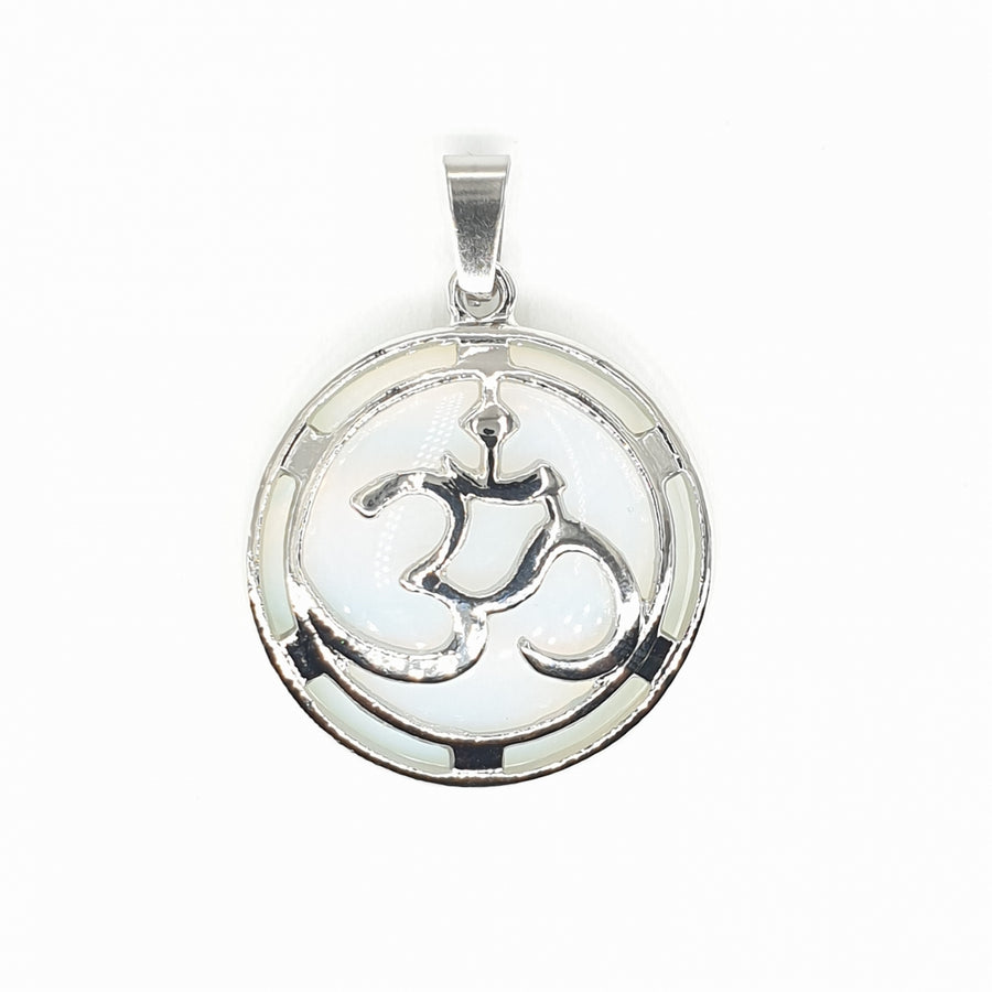 Gemstone Om Pendant - Opalite