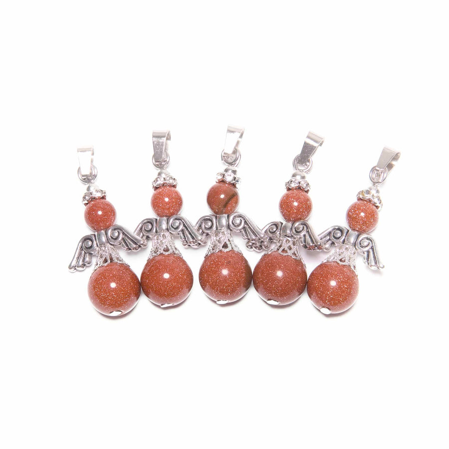 Angel Gemstone Pendant Set (5pc) - Gold Sandstone