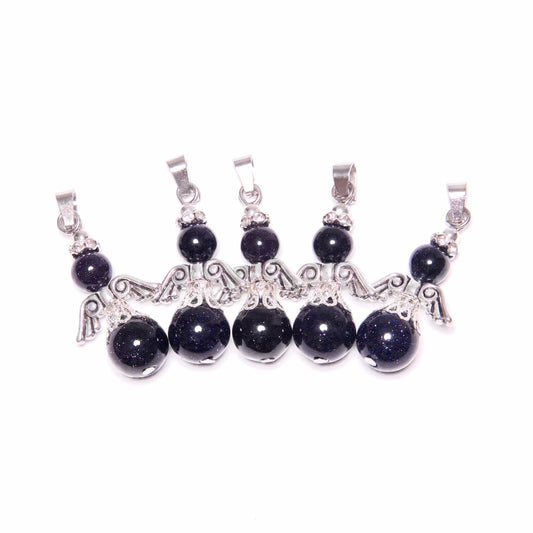 Angel Gemstone Pendant Set (5pc) - Blue Sandstone