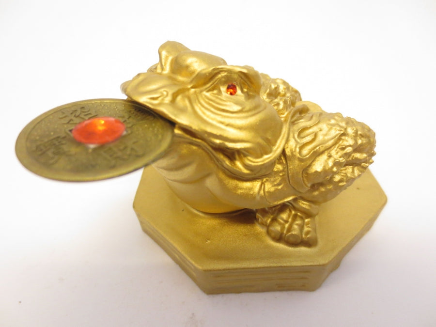 Feng Shui Frog with Lucky Coin - Gold