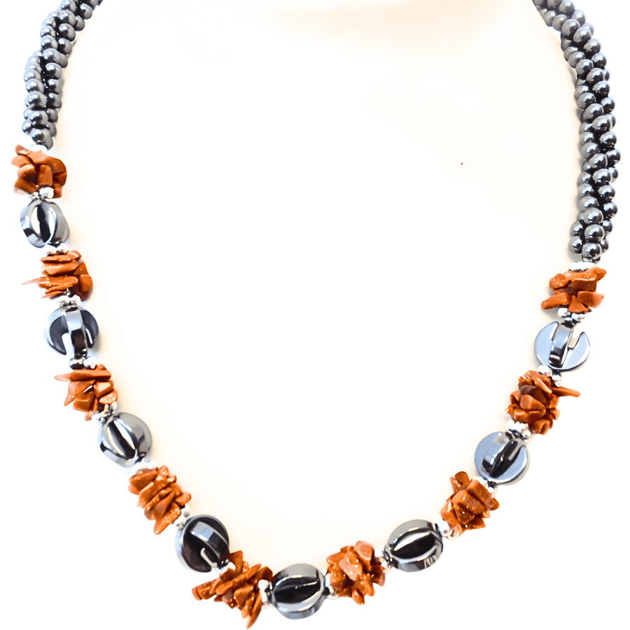 Goudsteen bloemetje ketting