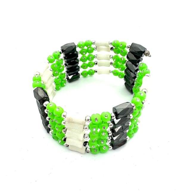Groen Magnetisch Wikkelarmband met Kralen