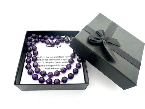 8mm Gemstone Bead Necklaces with Box