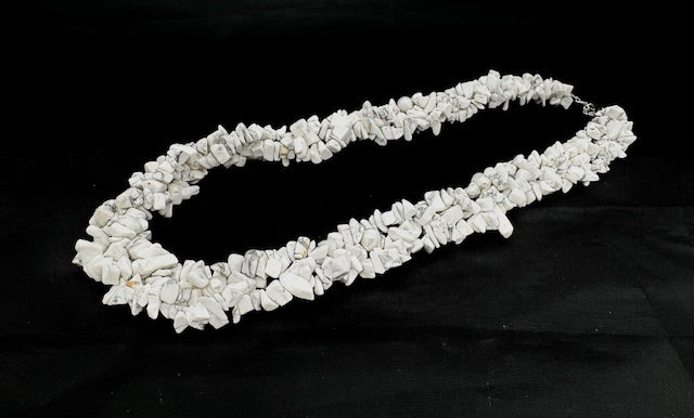 Groothandel Geclusterde Howliet Chipsteen Ketting met Parels