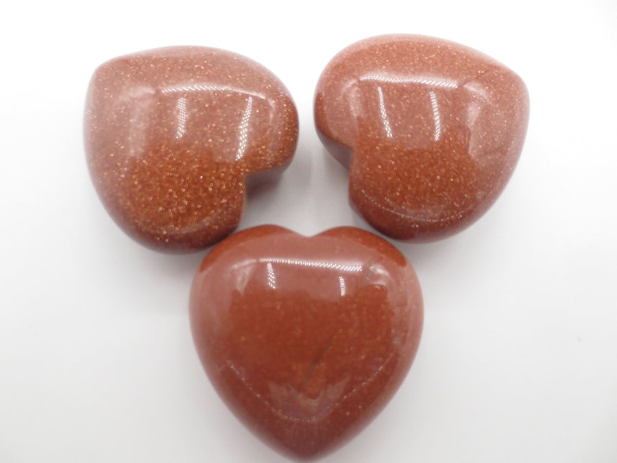 Gemstone Heart with Gift Bag - Gold Sandstone (3pcs)