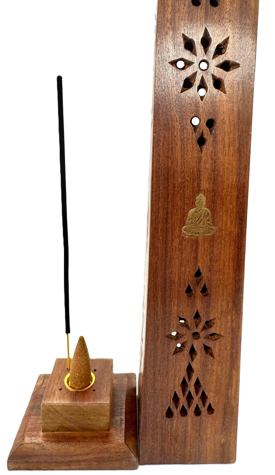 Houten Wierook Toren Luxe - Boeddha (2 stuks)