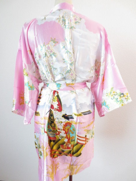 Japanese kimono short light pink