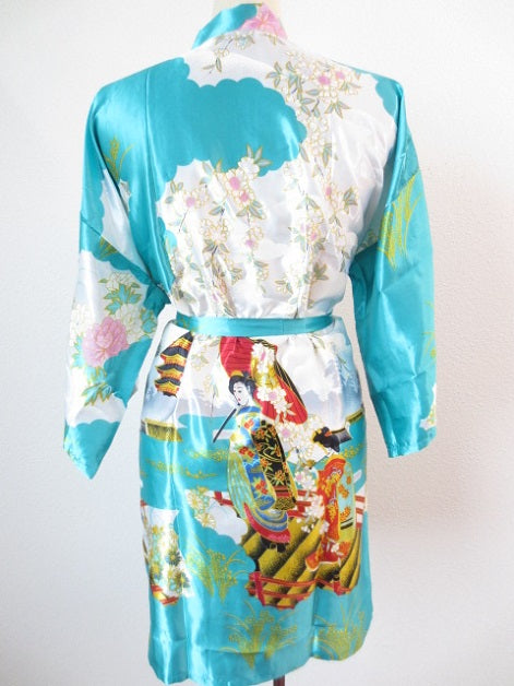 Japanese kimono short turquoise