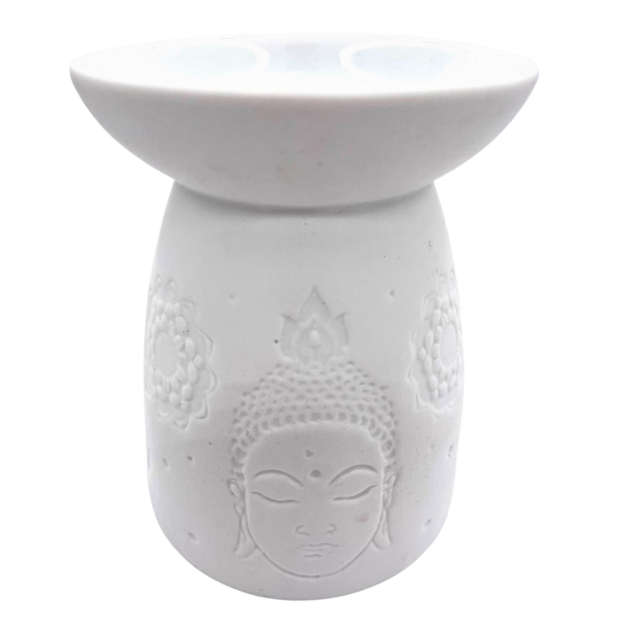 Keramische Oliebrander Witte Thaise Boeddha 13 cm