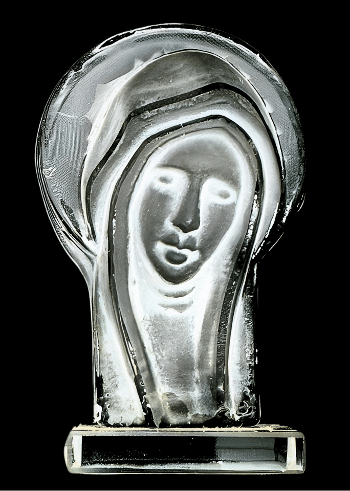 Small Crystal Glass Mary Statue - 7.4 cm