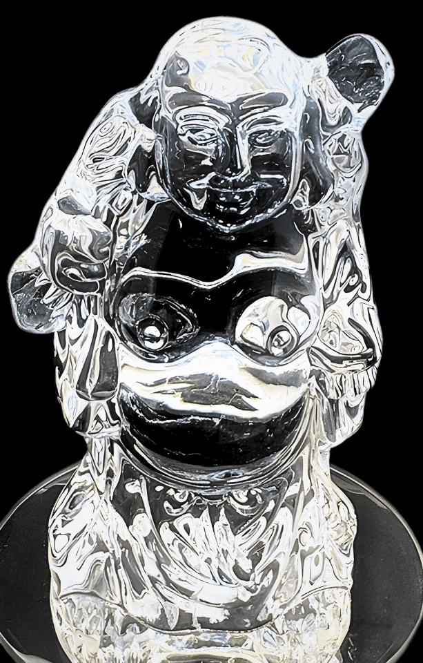 Small Crystal Glass Standing Happy Buddha – 7.3 cm