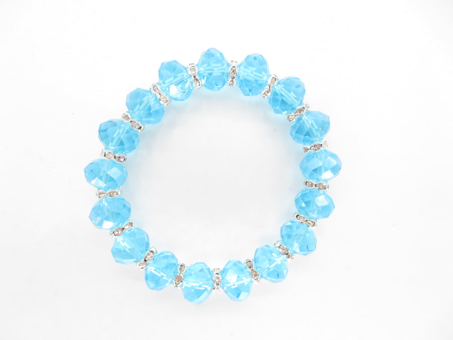 Elegante Armband met Blauwe Kristallen Kralen en Diamanten