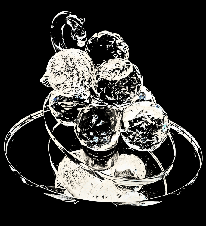 Kristalglas druiventros op draaiplateau – Middel