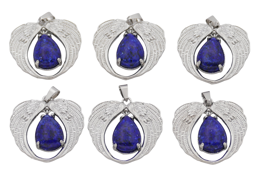 Angel Wing Lapis Lazuli Pendant (Set of 6 Pieces)