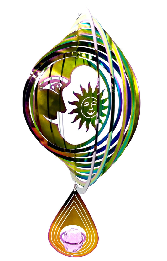 Middle Cosmo Wind Spinner Sun & Moon - Rainbow Drop