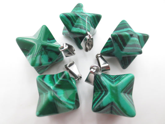 Gemstone Meteor Pendant - Malachite (5 pieces)