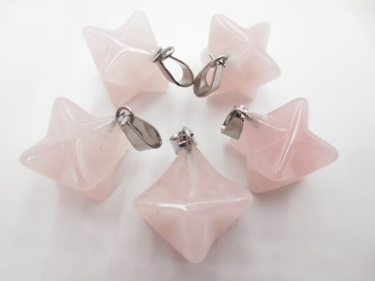 Gemstone Meteor Pendant - Rose Quartz (5 pieces)
