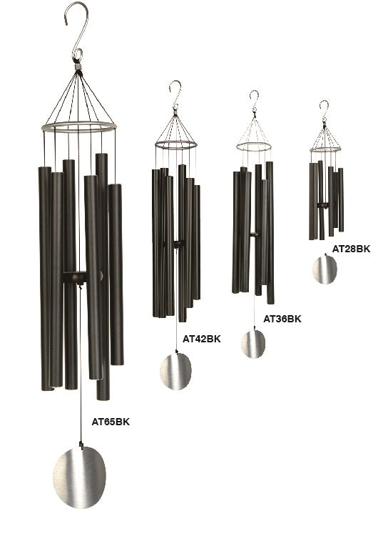 Wholesale - AT42BK Wind Chime - Elegant Black Aluminum Outdoor Decor