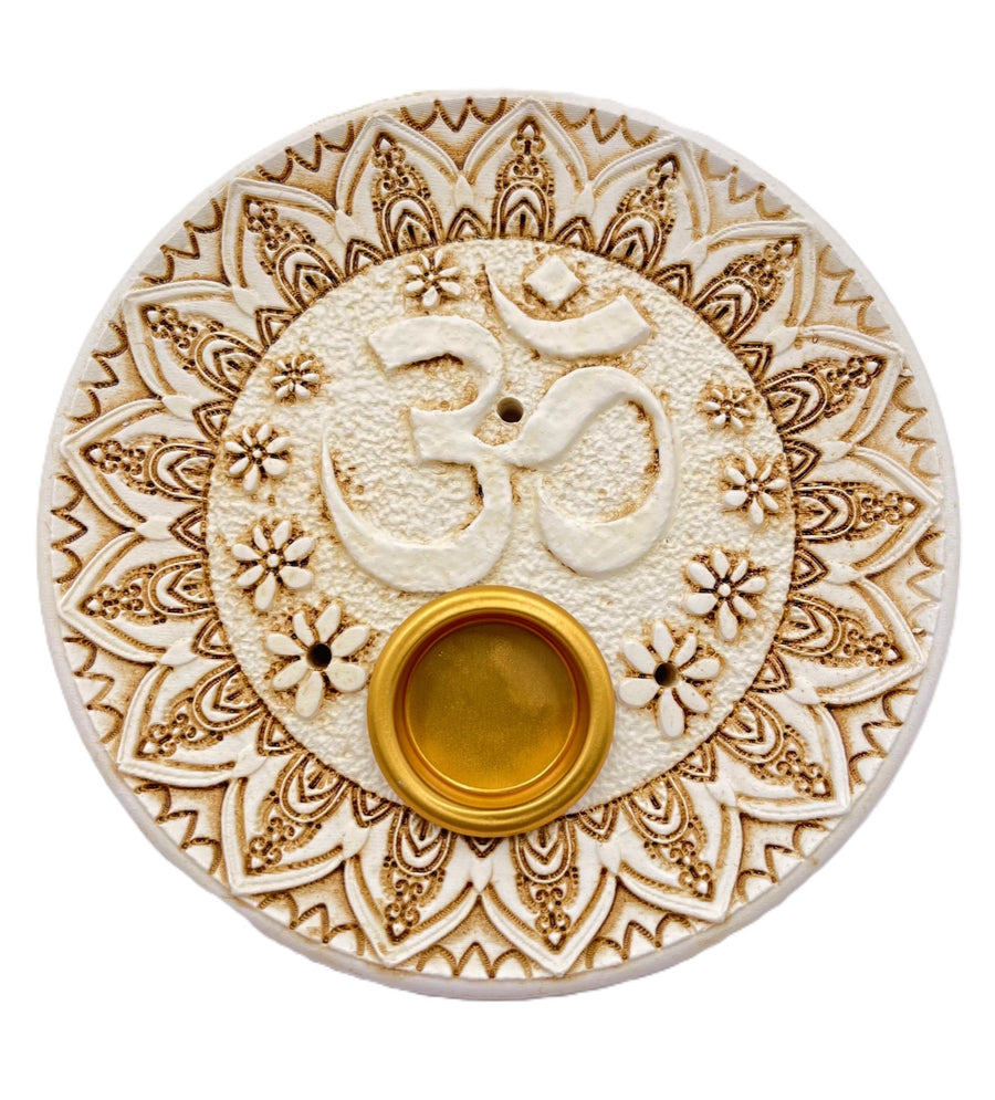 Witte Ohm Wierookhouder voor Stokjes & Kegels