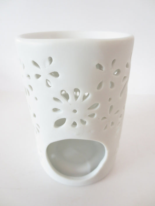Oilburner white with decoration