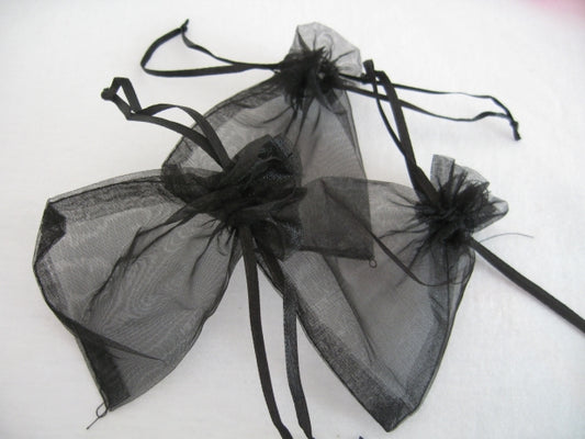 Organza Gift Bag 10 x 15 cm - Black (100pcs)
