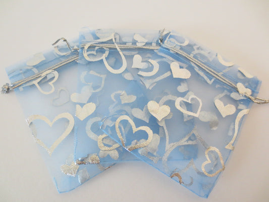 Organza Gifts bag Light Blue - 13cm x 15cm