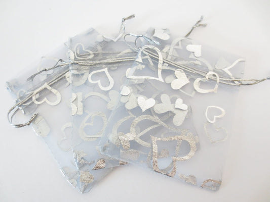 Organza Gifts bag Silver - 13cm x 20cm