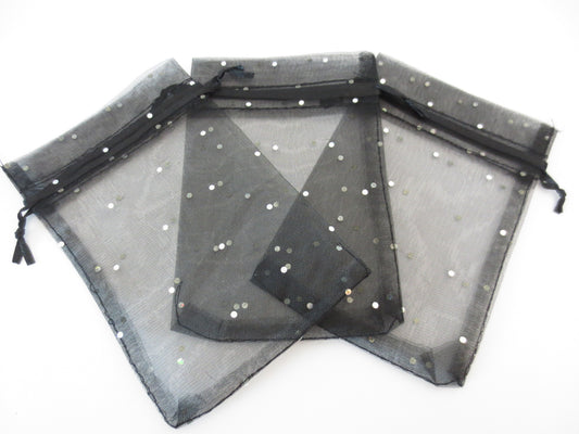 Brilliant Organza bag Black - 13cm x 20cm
