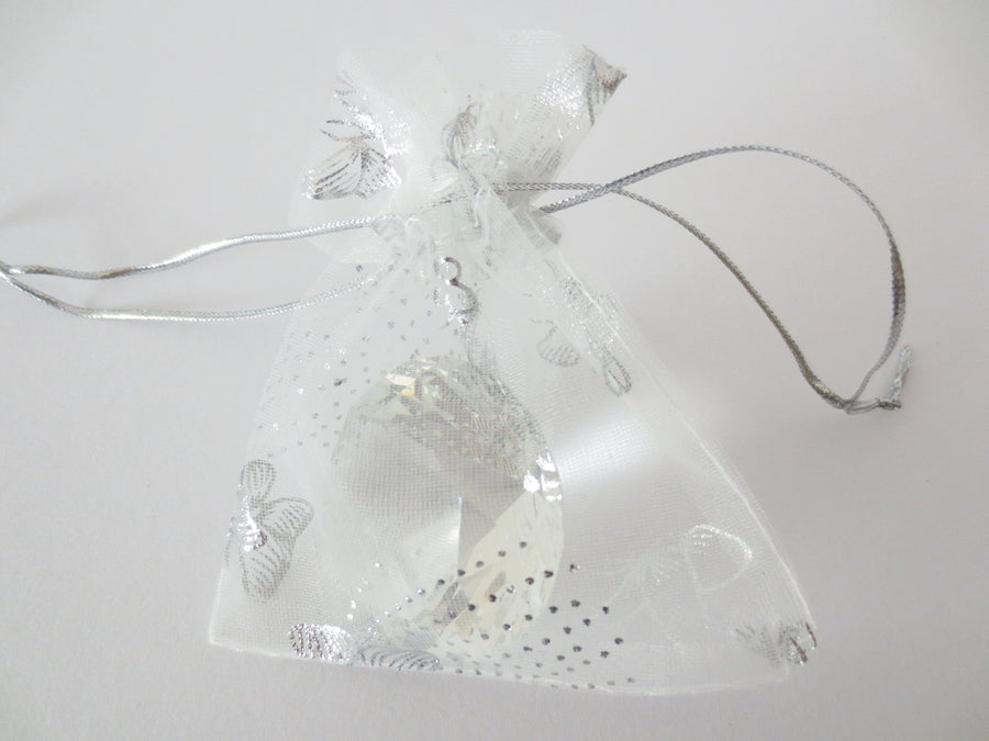 Organza zakjes vlinder Wit - 13cm x 20cm