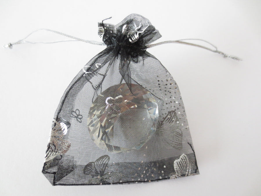Organza zakjes vlinder Zwart - 13cm x 20cm