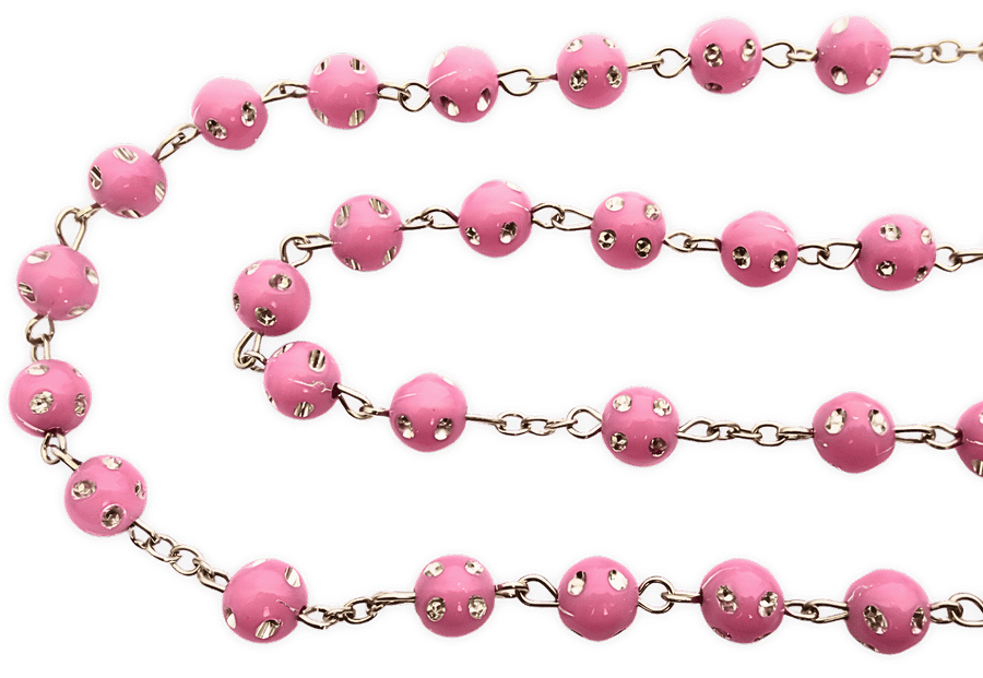 Rozenkrans roze Rond met diamanten