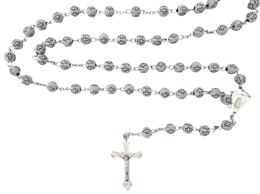 Rozenkrans Wit Rond met kruis II