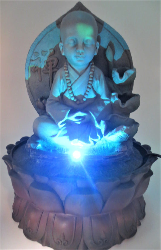 Shao-Lin Monk Fountain with LED lighting Large (17032)