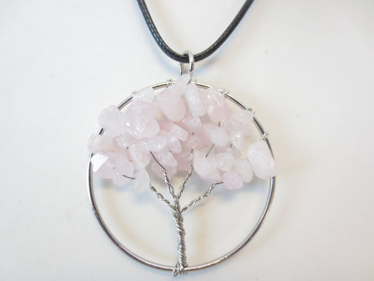 Tree of Life Necklace - Rose Quartz