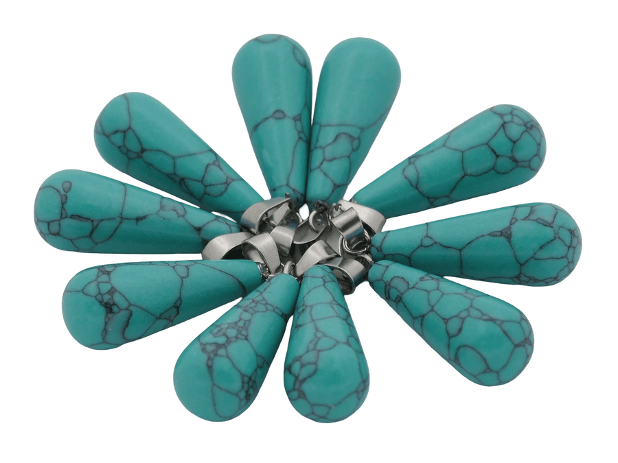 Turkoois Druppelhanger (10 stuks)