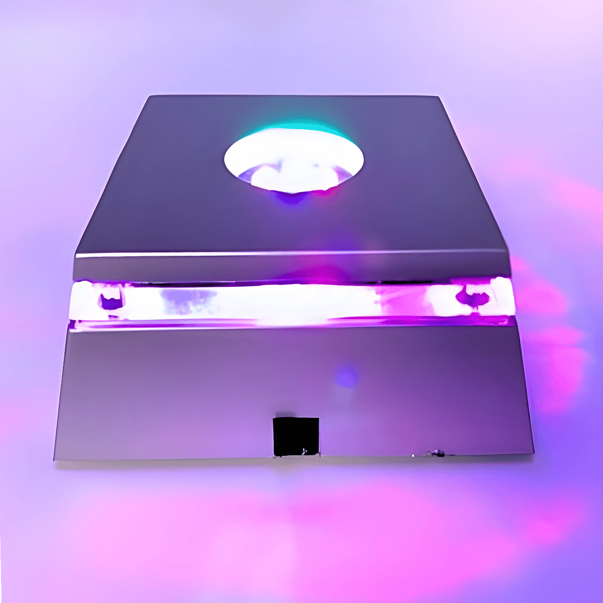 Zilverkleurige vierkante display lichtvoet – 6,8 cm