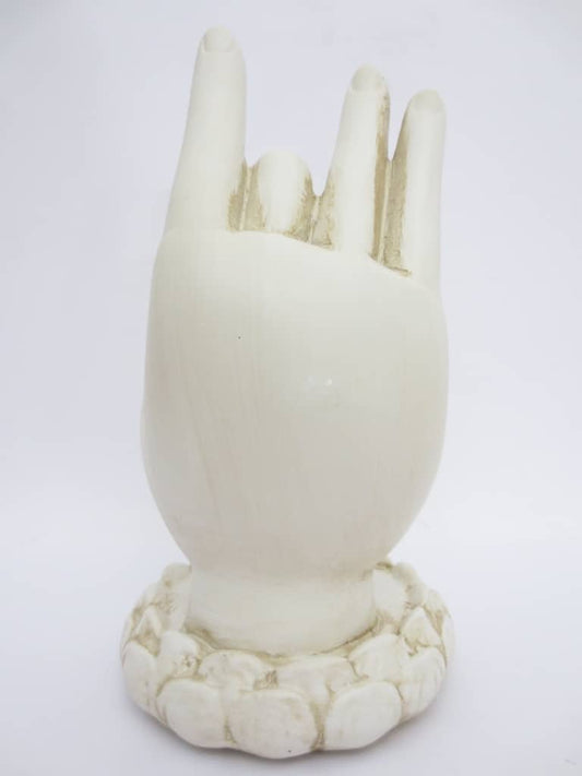 White buddha hand incense / candle holder