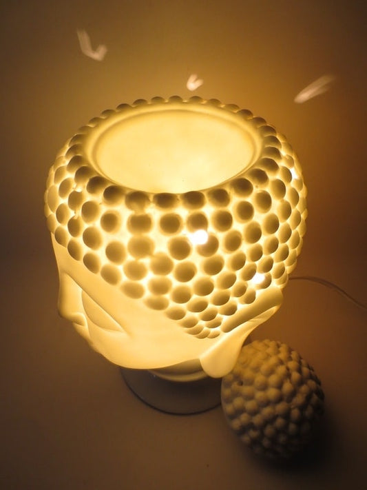 White Buddha Head Electric Oil Burner Lamp(Large)